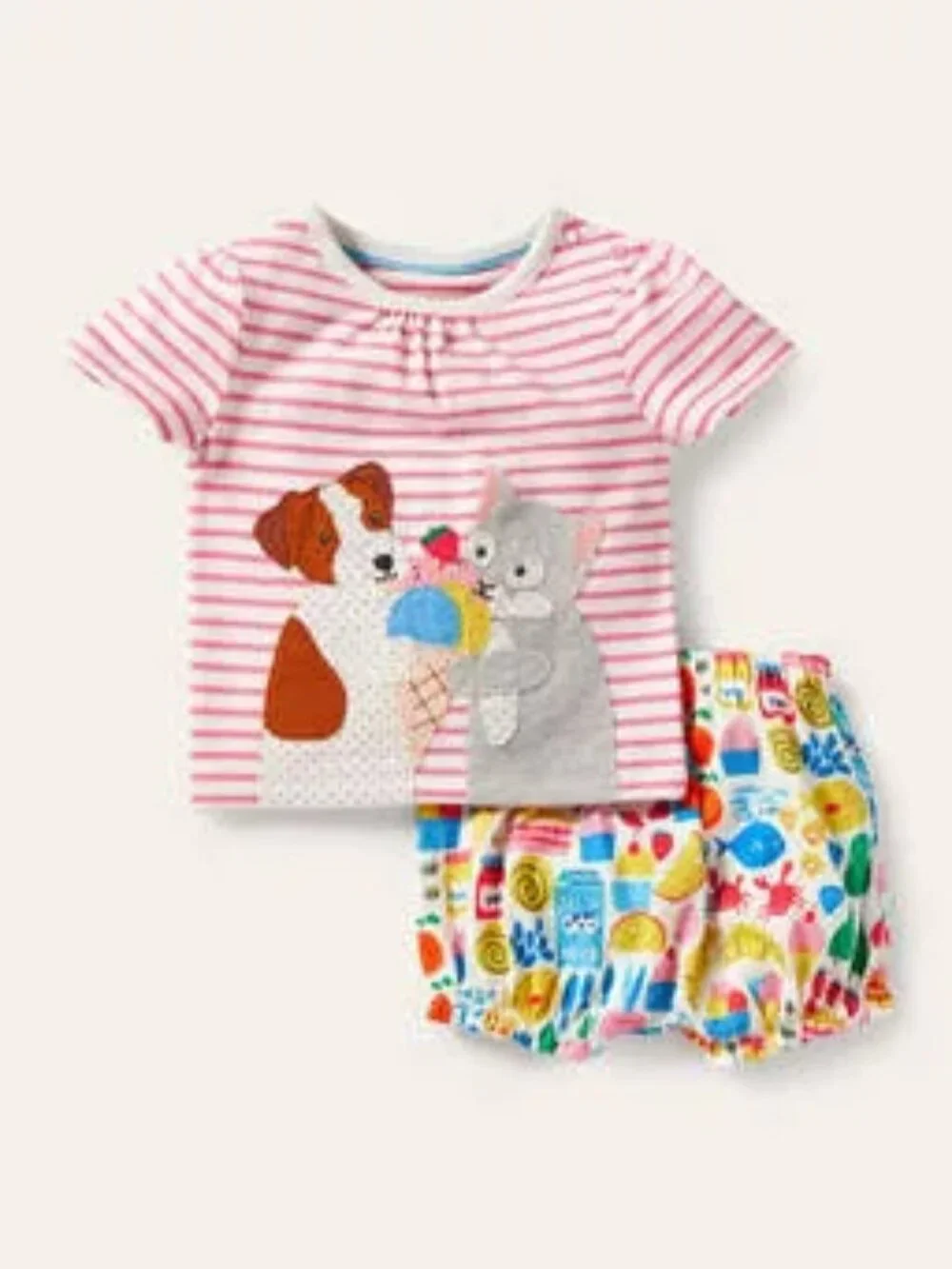 NWOT Mini Boden Jersey Short Set